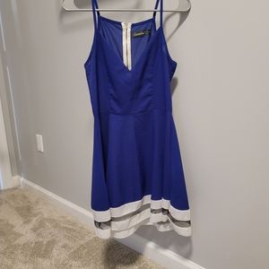 Blue and white dress
